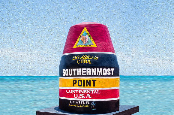 Southernmost Point  Photography /Oil interpretation